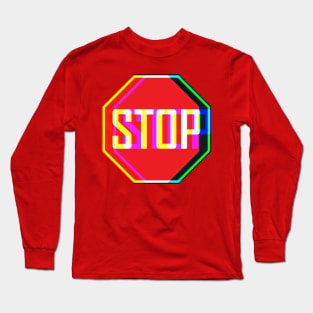 Psychedelic Stop Sign Long Sleeve T-Shirt